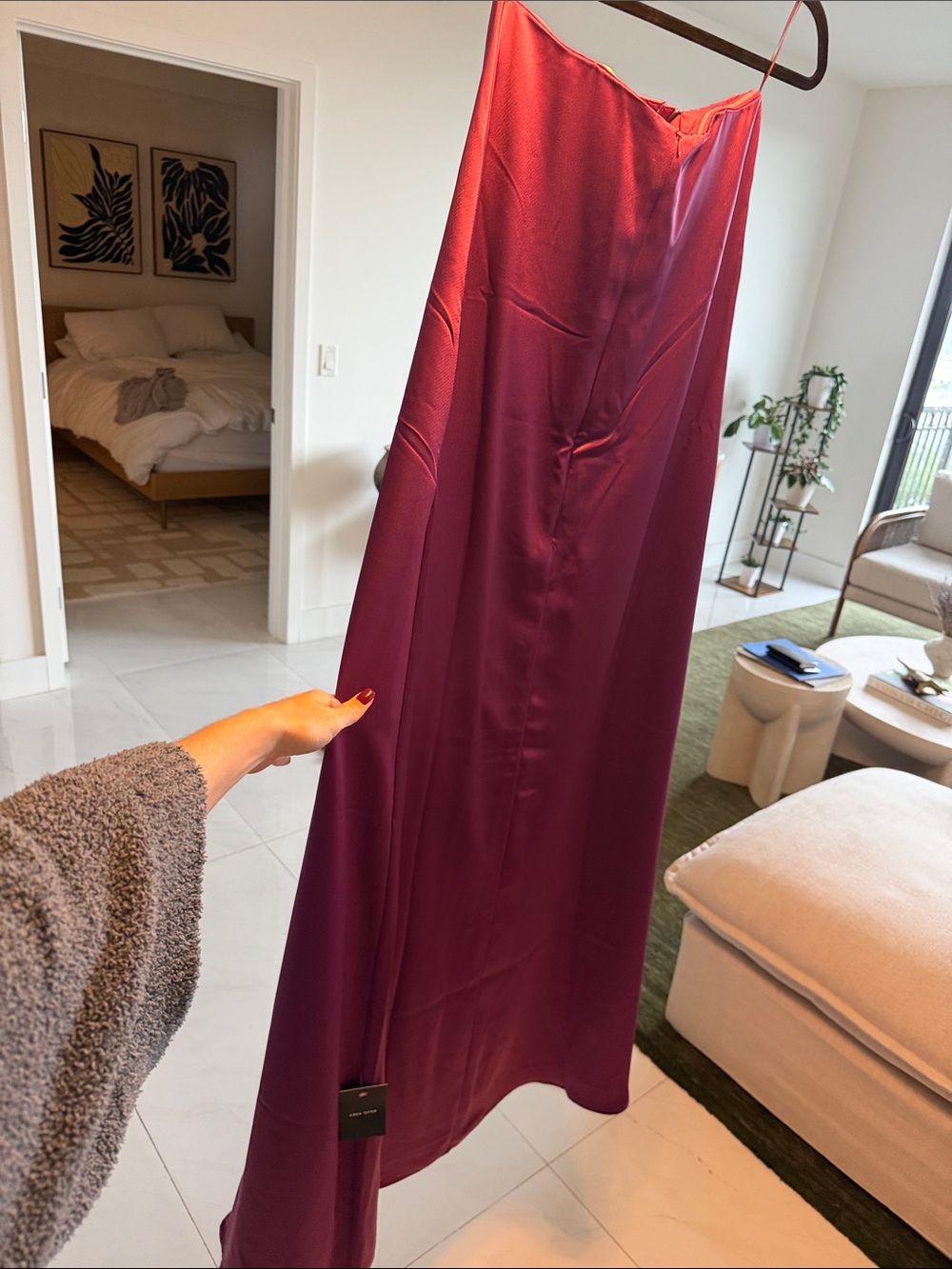 NWT Anna Quan Strapless Maxi Dress in grape - Picture 5 of 5
